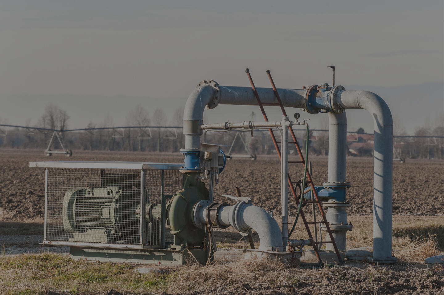 Irrigation water pump powered by a diesel engine, typical application of Lombardini 11LD en